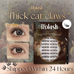 [无胶]Rolash False Eyelashes for Eyelash for Eyelash for Eyelash for Eyelash for Thick 猫爪>< - 彩妆|60Clusters